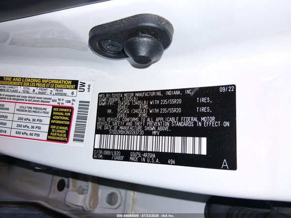 2022 TOYOTA HIGHLANDER LIMITED