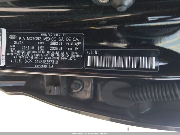 2018 KIA FORTE LX