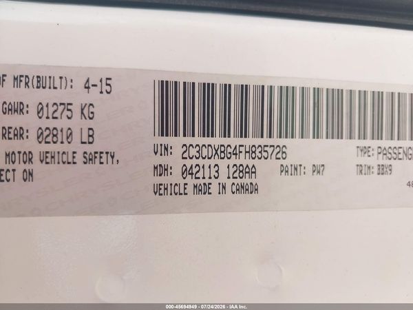 2015 DODGE CHARGER SE