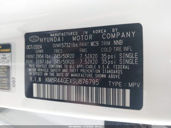 2025 HYUNDAI PALISADE SEL PREMIUM 8P