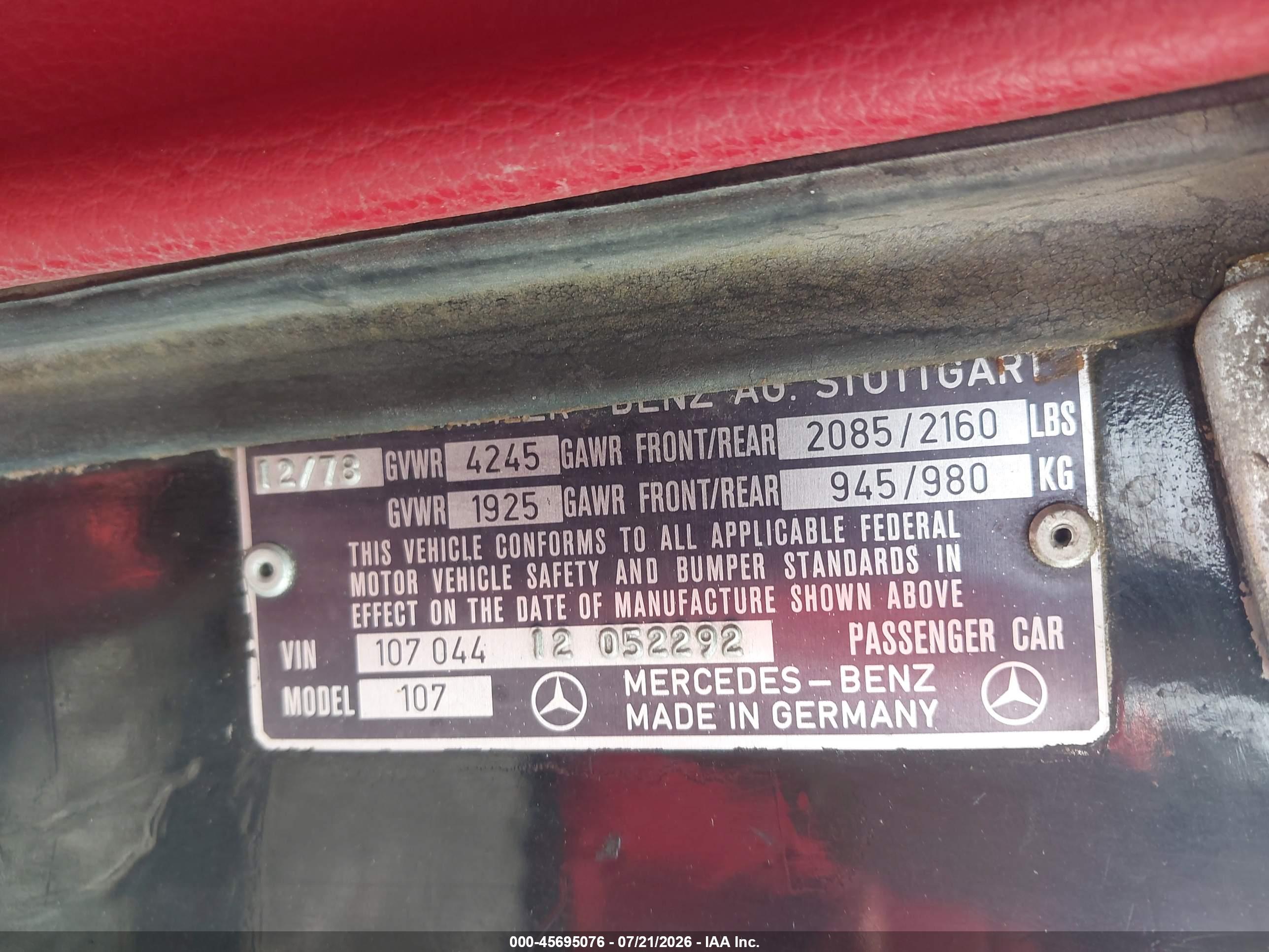 1979 MERCEDES-BENZ 450
