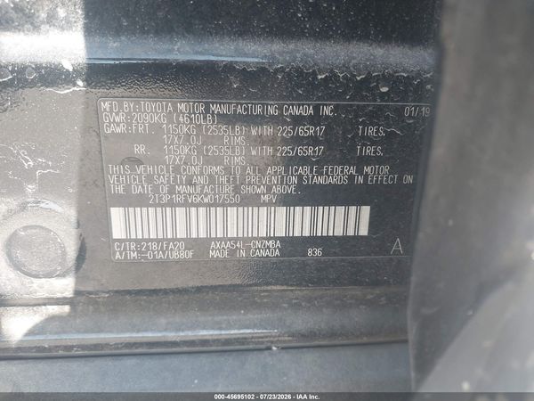2019 TOYOTA RAV4 XLE