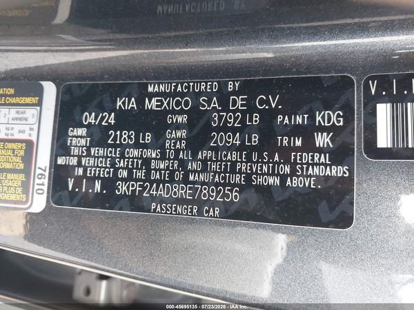 2024 KIA FORTE LXS