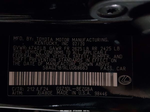 2020 LEXUS ES 350 F SPORT