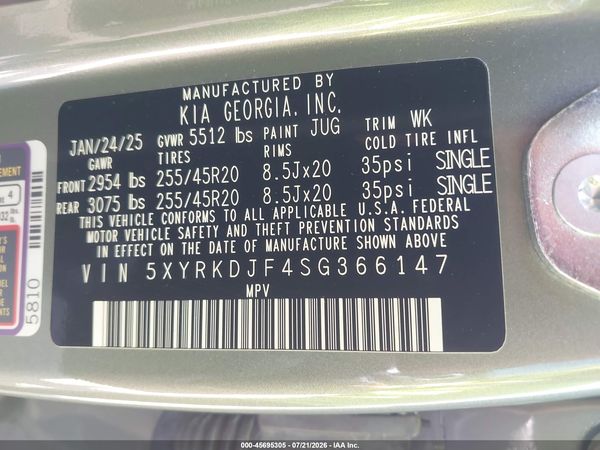 2025 KIA SORENTO X-LINE SX