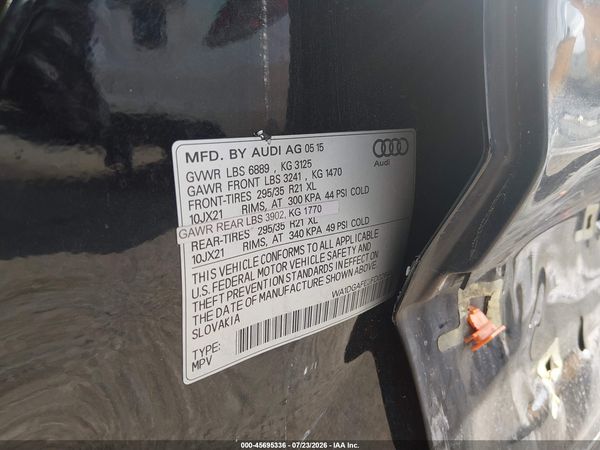 2015 AUDI Q7 3.0T S LINE PRESTIGE