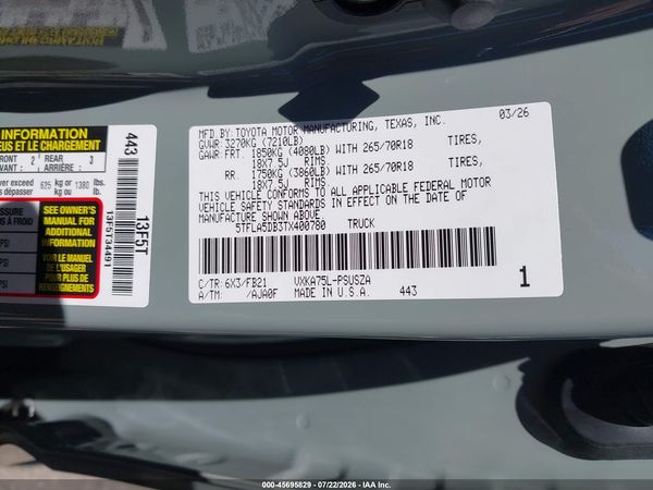 2026 TOYOTA TUNDRA SR5 CREWMAX 5.5' BED