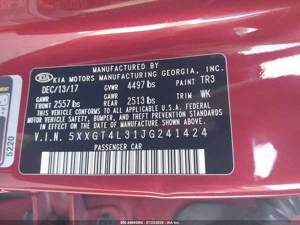 2018 KIA OPTIMA S