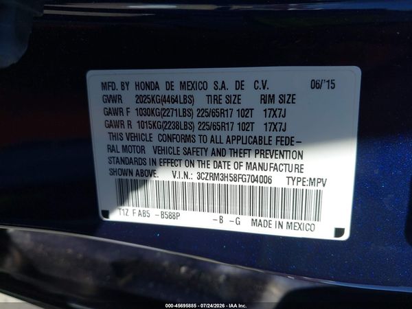 2015 HONDA CR-V EX