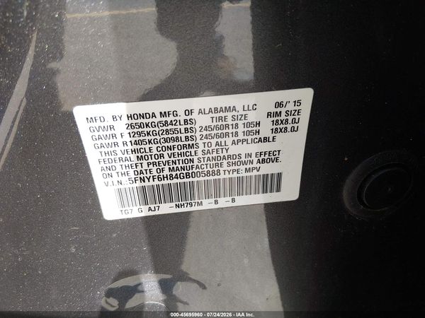 2016 HONDA PILOT EX-L