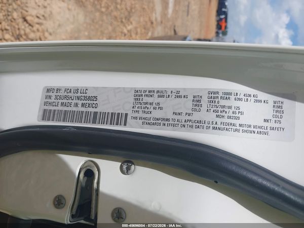 2022 RAM 2500 TRADESMAN  4X4 8' BOX
