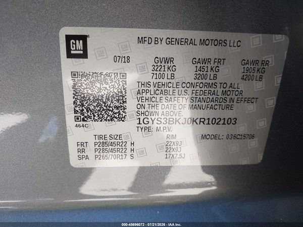 2019 CADILLAC ESCALADE LUXURY