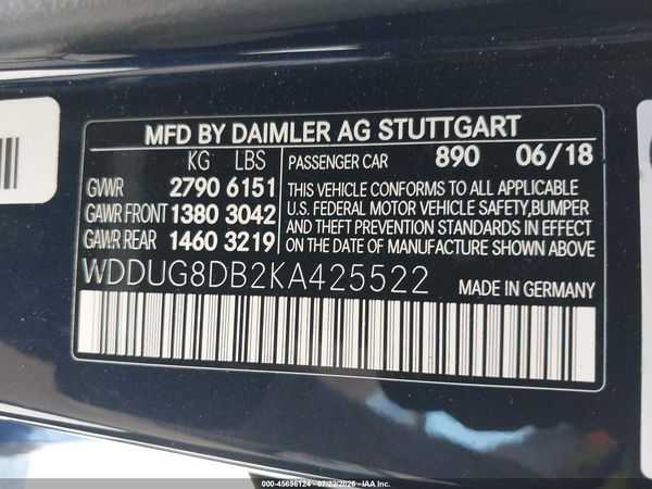 2019 MERCEDES-BENZ S 560 S560