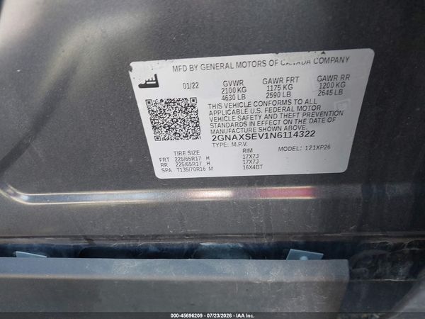 2022 CHEVROLET EQUINOX AWD LS — I9