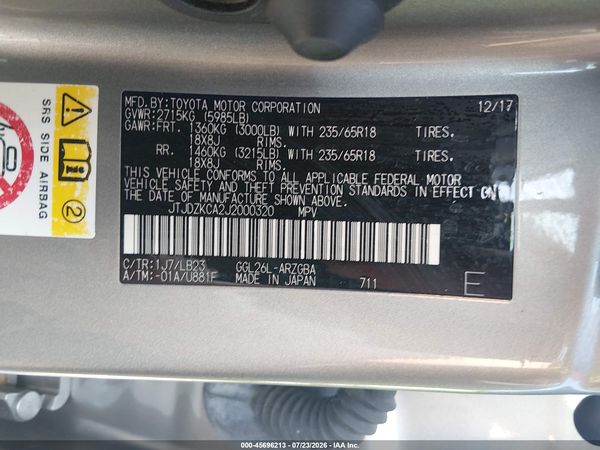 2018 LEXUS RX 350L PREMIUM
