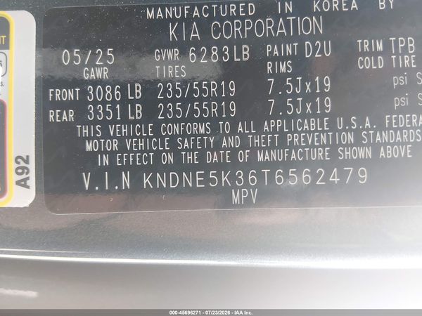 2026 KIA CARNIVAL MPV SX