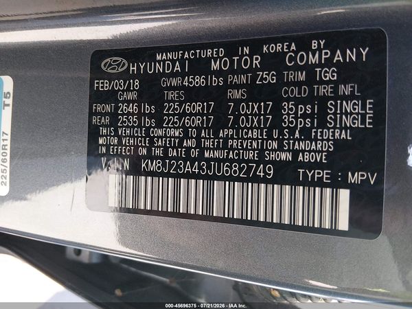 2018 HYUNDAI TUCSON SE