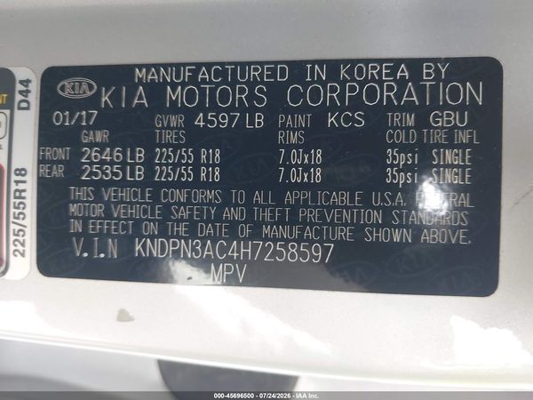 2017 KIA SPORTAGE EX