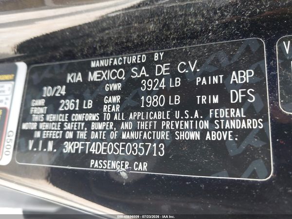2025 KIA K4 LXS