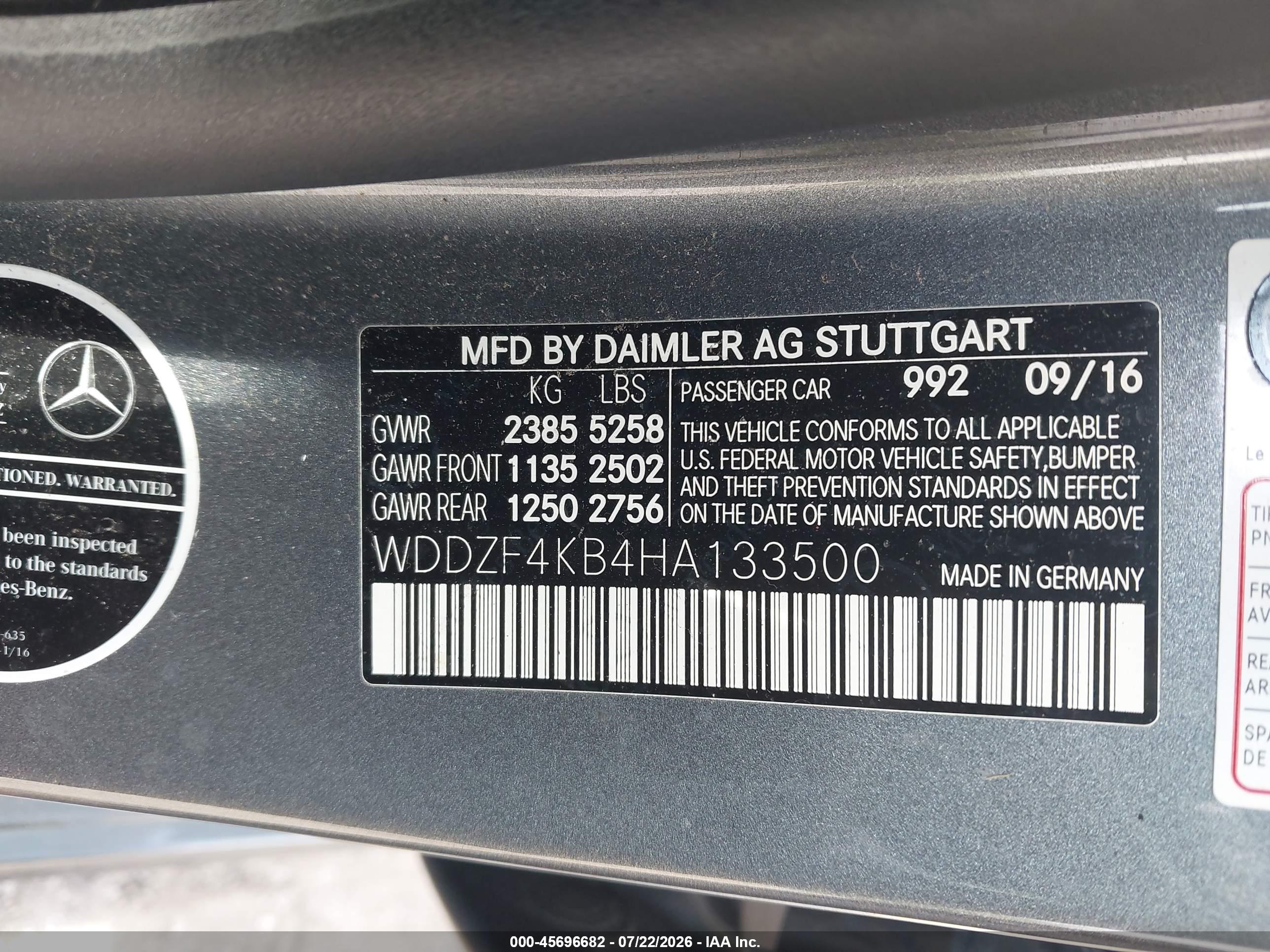 2017 MERCEDES-BENZ E 300 4MATIC