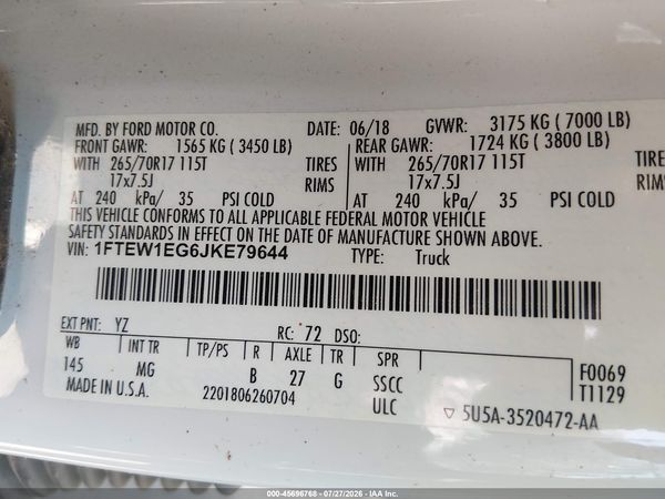 2018 FORD F-150 XLT