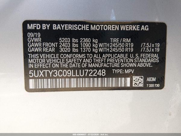 2020 BMW X3 SDRIVE30I