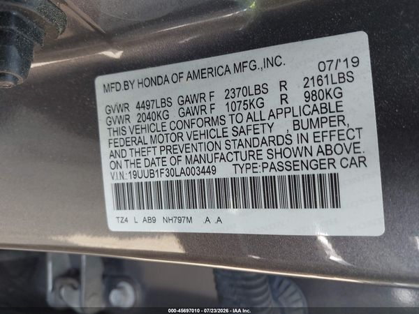 2020 ACURA TLX STANDARD