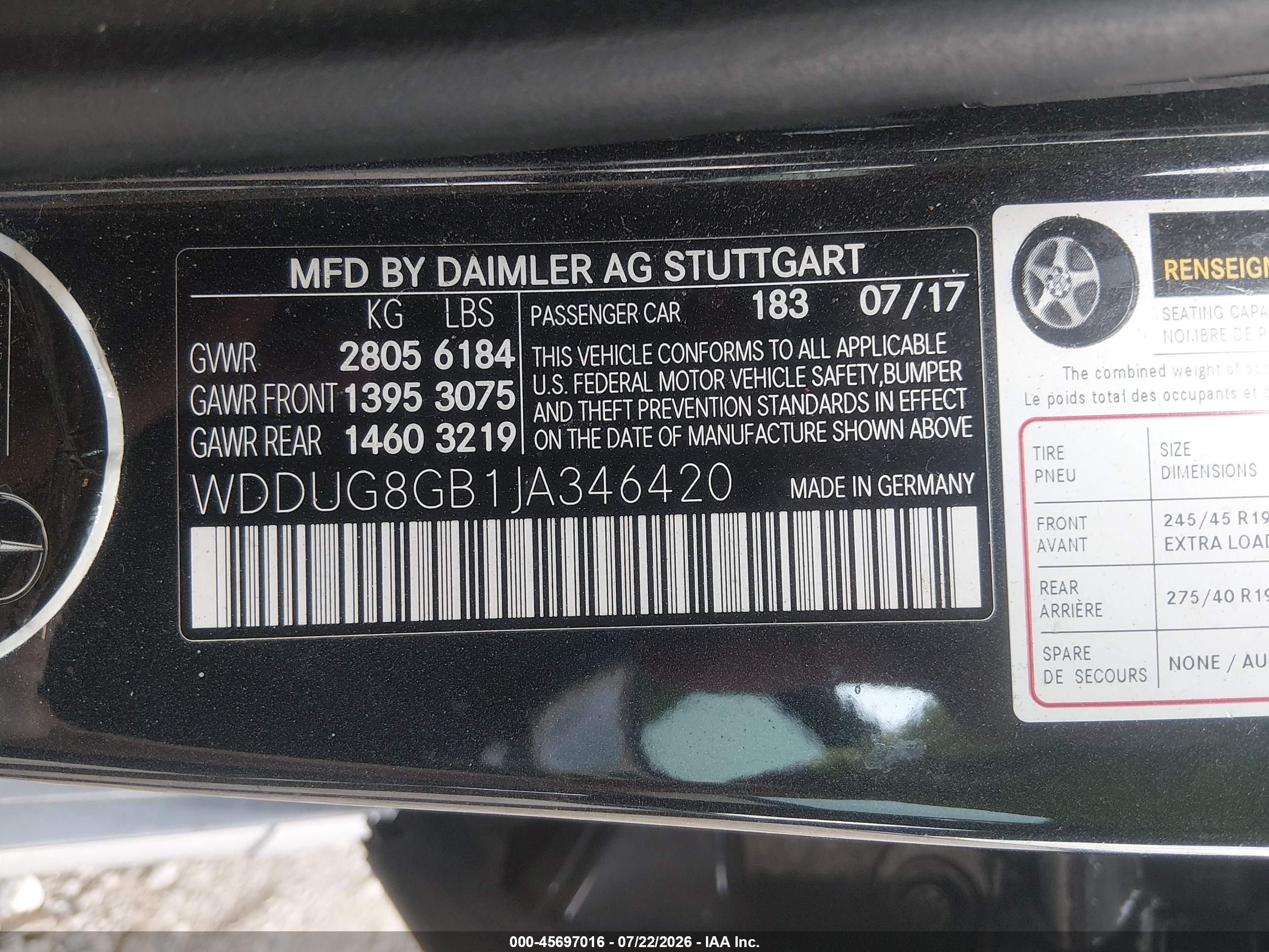2018 MERCEDES-BENZ S 560 4MATIC