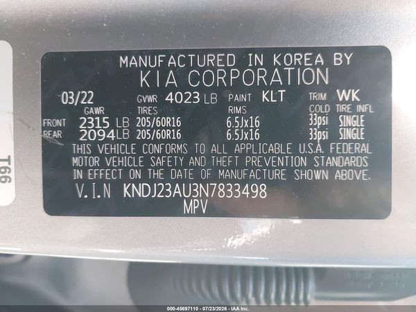 2022 KIA SOUL LX