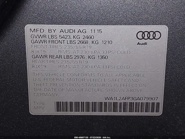 2016 AUDI Q5 2.0T PREMIUM