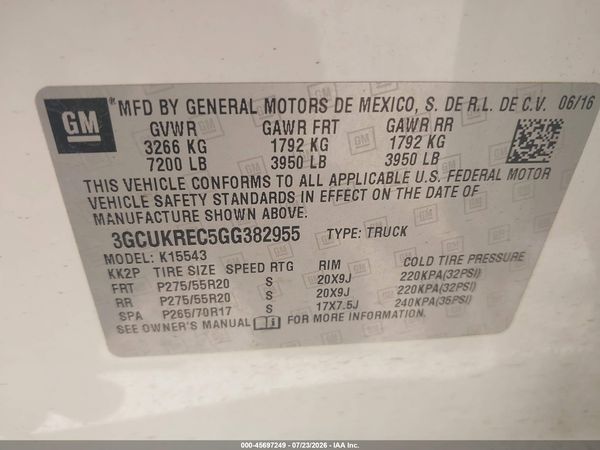 2016 CHEVROLET SILVERADO 1500 LT — I9