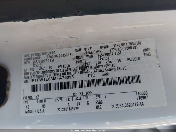 2021 FORD F-150 XLT