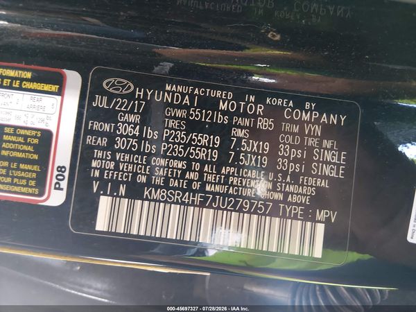 2018 HYUNDAI SANTA FE SE ULTIMATE