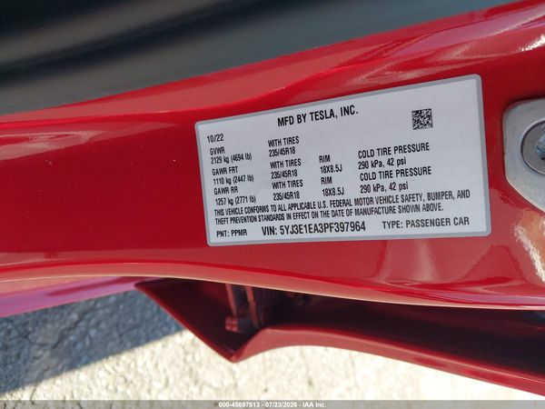 2023 TESLA MODEL 3 REAR-WHEEL DRIVE