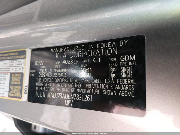 2022 KIA SOUL LX