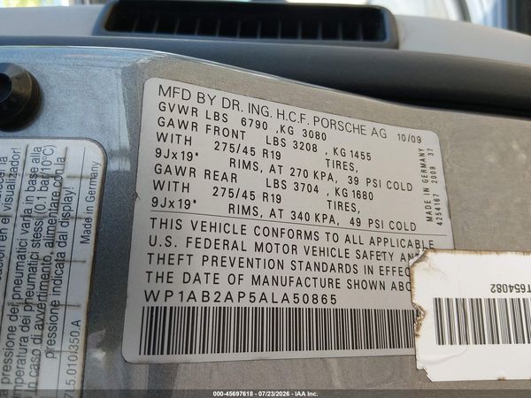 2010 PORSCHE CAYENNE S