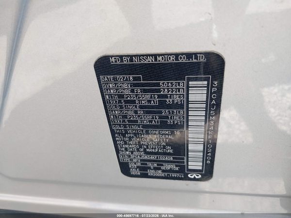 2019 INFINITI QX50 ESSENTIAL
