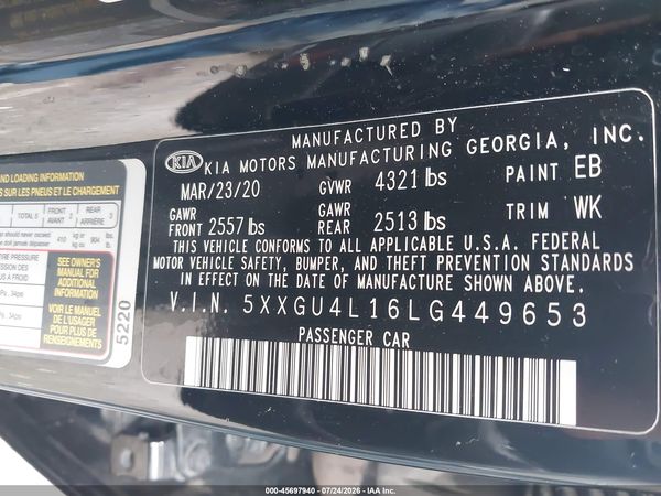 2020 KIA OPTIMA EX PREMIUM