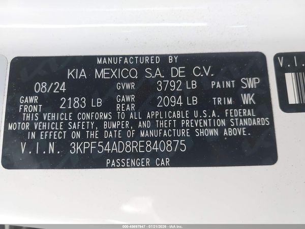 2024 KIA FORTE GT-LINE