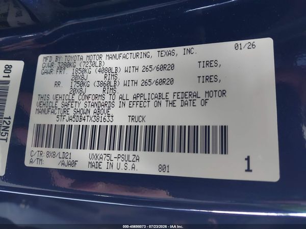 2026 TOYOTA TUNDRA LIMITED CREWMAX 5.5' BED