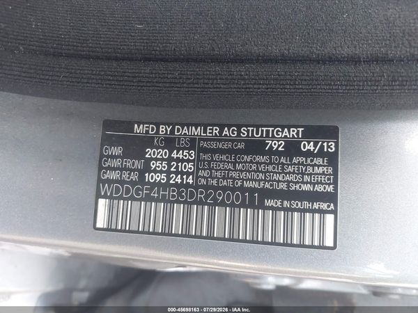 2013 MERCEDES-BENZ C 250 SPORT