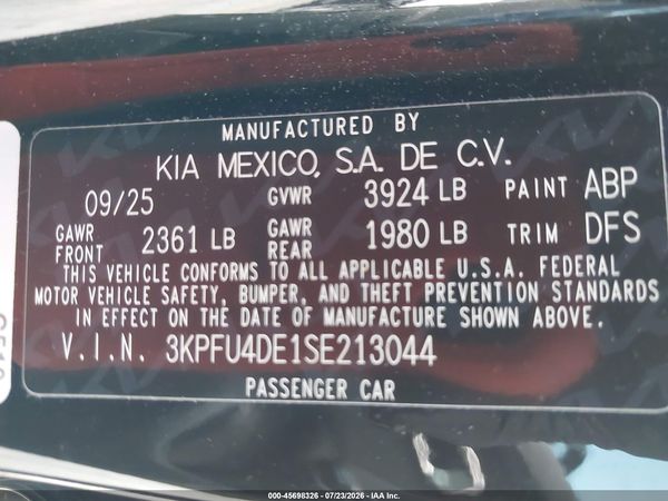 2025 KIA K4 EX