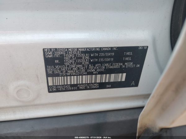 2019 TOYOTA RAV4 XLE PREMIUM