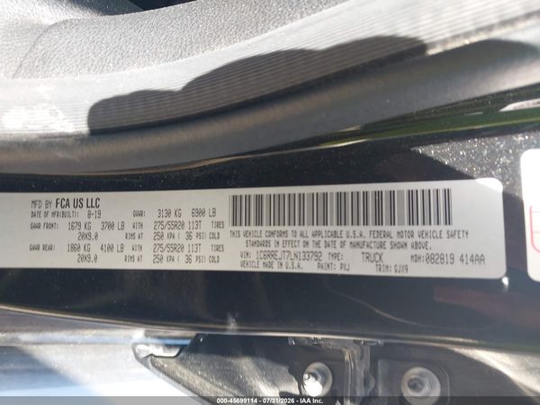 2020 RAM 1500 LARAMIE  4X2 5'7 BOX