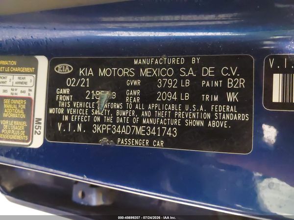 2021 KIA FORTE GT-LINE