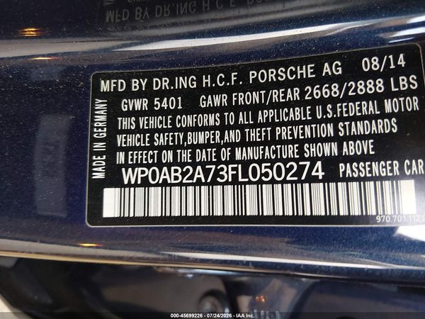 2015 PORSCHE PANAMERA 4S