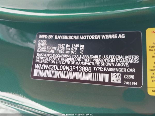 2022 MINI CONVERTIBLE COOPER S