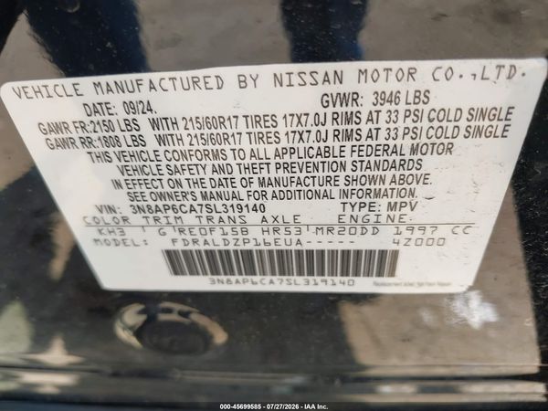 2025 NISSAN KICKS SV FWD