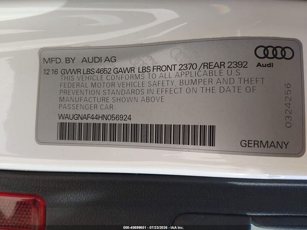 2017 AUDI A4 PREMIUM
