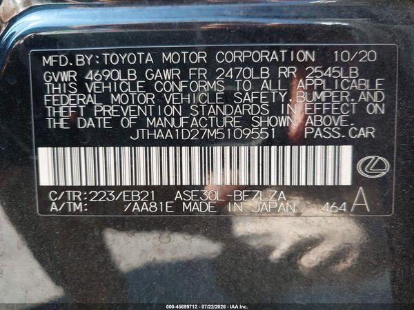2021 LEXUS IS 300 300 Base